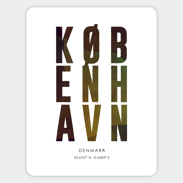 Kobenhavn, Copenhagen city typography Sticker by StudioGrafiikka